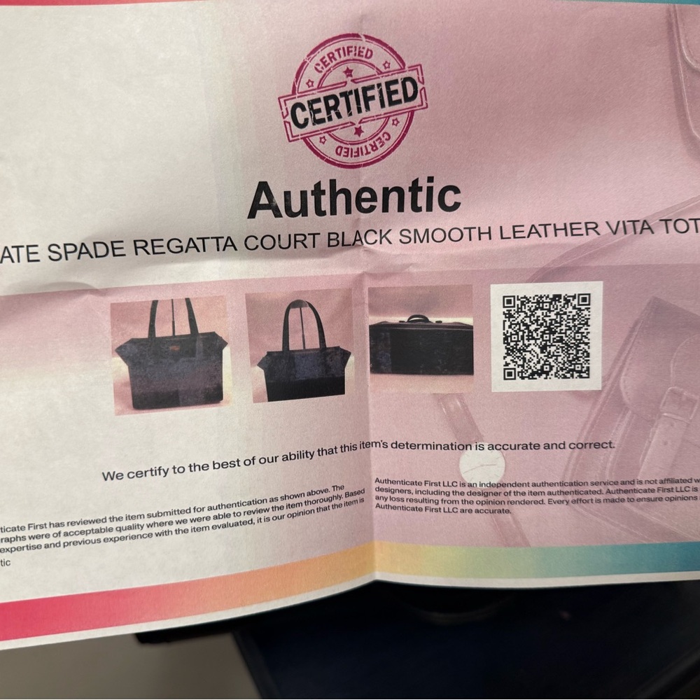 Kate Spade Regatta Court Vita Tote Black Smooth Leather Shoulder Bag PXRU5053 - Picture 6 of 6